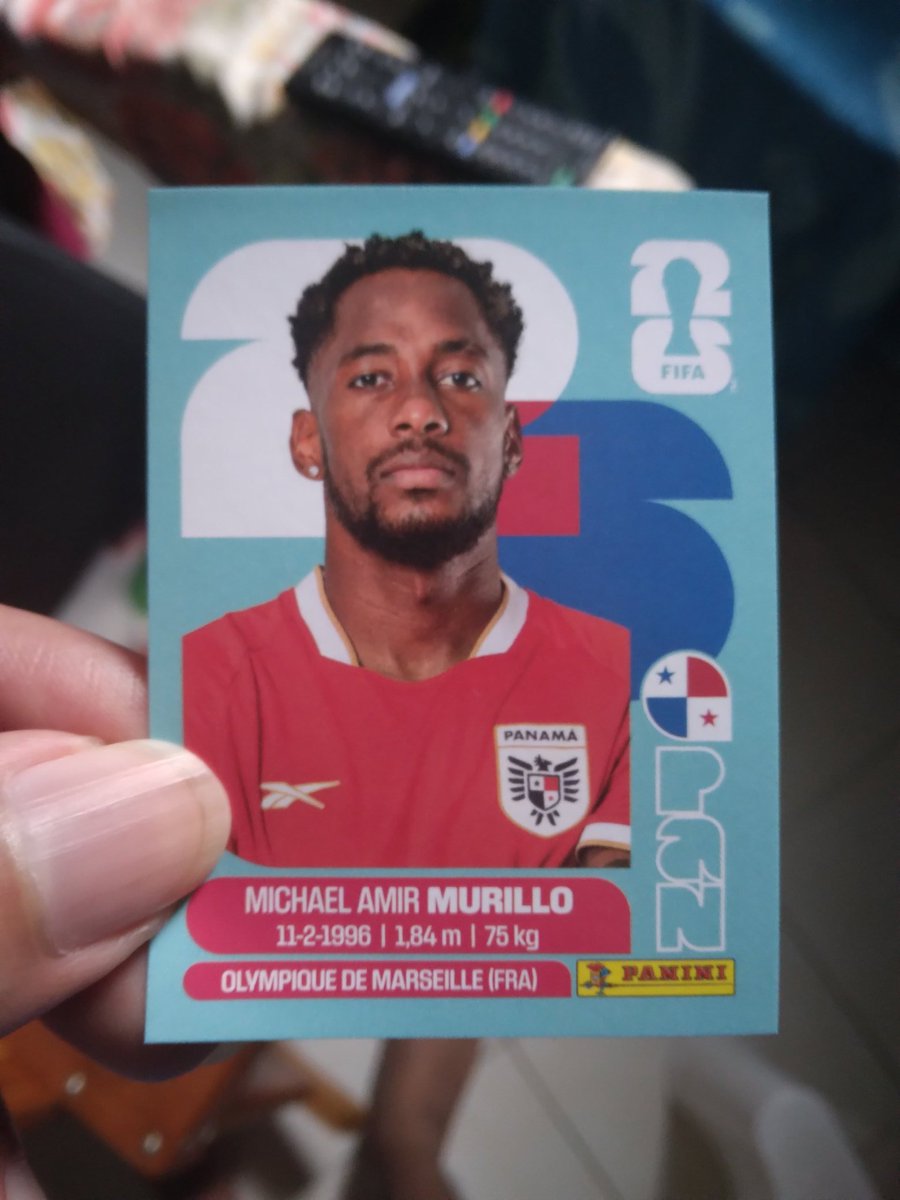 Goleador2402's tweet photo. 🇵🇦 EL PRIMER PANAMEÑO DEL ÁLBUM

Michael Amir Murillo es el primer panameño que sale en mi álbum del Mundial 2026

#Panamá #álbum #Mundial https://t.co/1WFdlqhSUZ