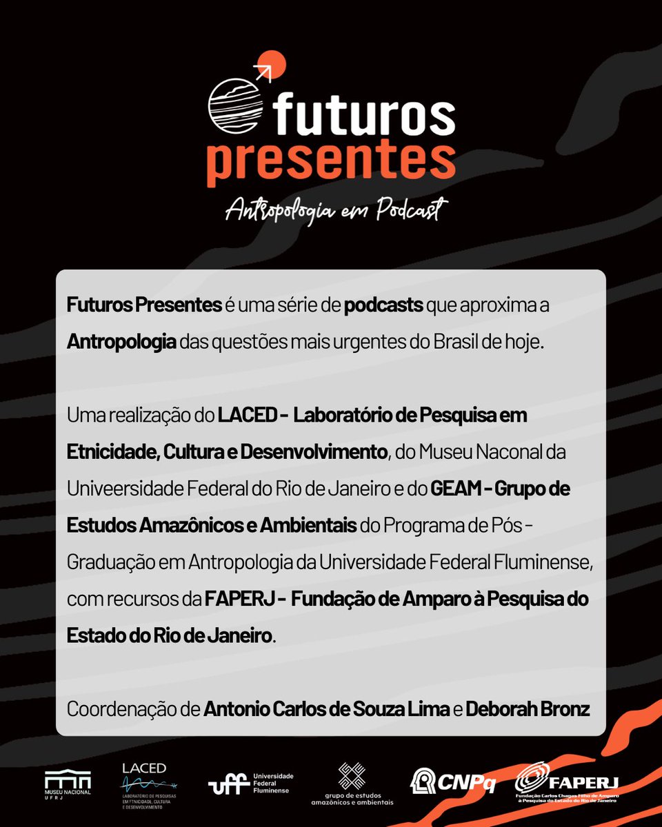 PpgasM's tweet photo. E se a presença indígena fosse uma chave para repensar o mundo?
Podcast: “futuros presentes: Antropologia em Podcast”. O antropólogo Antonio Carlos de Souza Lima (DA/MN/UFRJ) discute como os povos indígenas desafiam as estruturas da sociedade atual. https://t.co/rkpDRLSf9e https://t.co/EPiOqbWB83