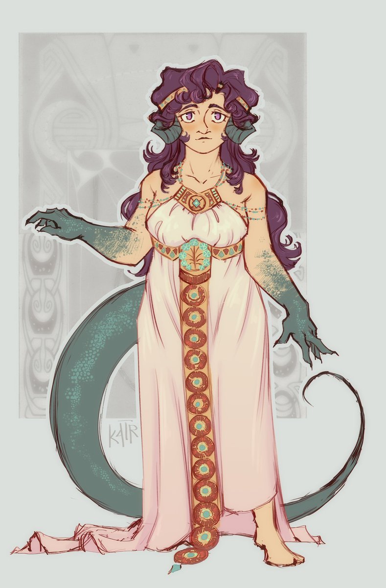 k4tri4's tweet photo. the only purpose of Met Gala is giving me cool themes for designing cool character outfits, so.... Nala in something inspired by Alphonse Mucha art

#reverse1999 https://t.co/zeJV9fBlug