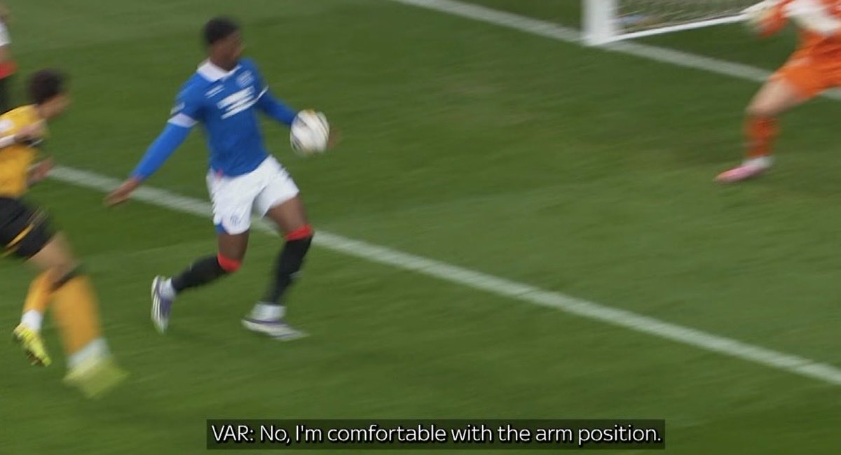 Arguably the worst decision of VAR this season Beatons denial of ah penalty for Livi at ibrox.

Yet rangers supporting beaton who said he was comfortable with the arm position faced no consequences .
He is on VAR on Sunday.John was disappointed on reflection according to Collum.
