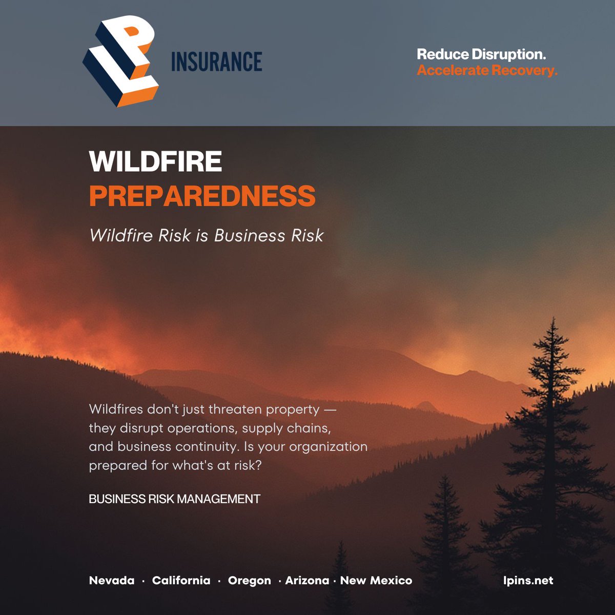 LP_Difference's tweet photo. Is your business prepared for the wildfire risk? Stay ahead of operational, financial, and reputational implications. Review your approach now. #WildfirePreparedness 🌲🔥 #RiskManagement https://t.co/wKmcZ5gxPe