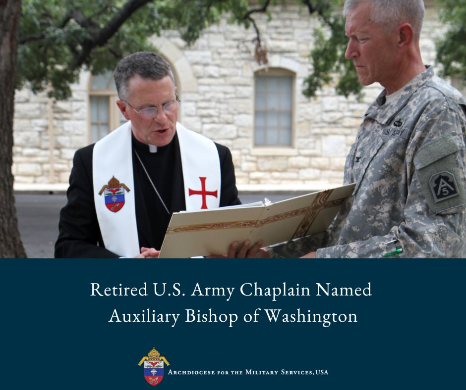 MilArchUSA's tweet photo. Retired U.S. Army Chaplain Gary R. Studniewski, CH, COL, USA (Ret.), has been named an auxiliary bishop for the Archdiocese of Washington, DC, by His Holiness, Pope Leo XIV. Read more: https://t.co/4jpMYenvTk https://t.co/5ADfVUjjUd