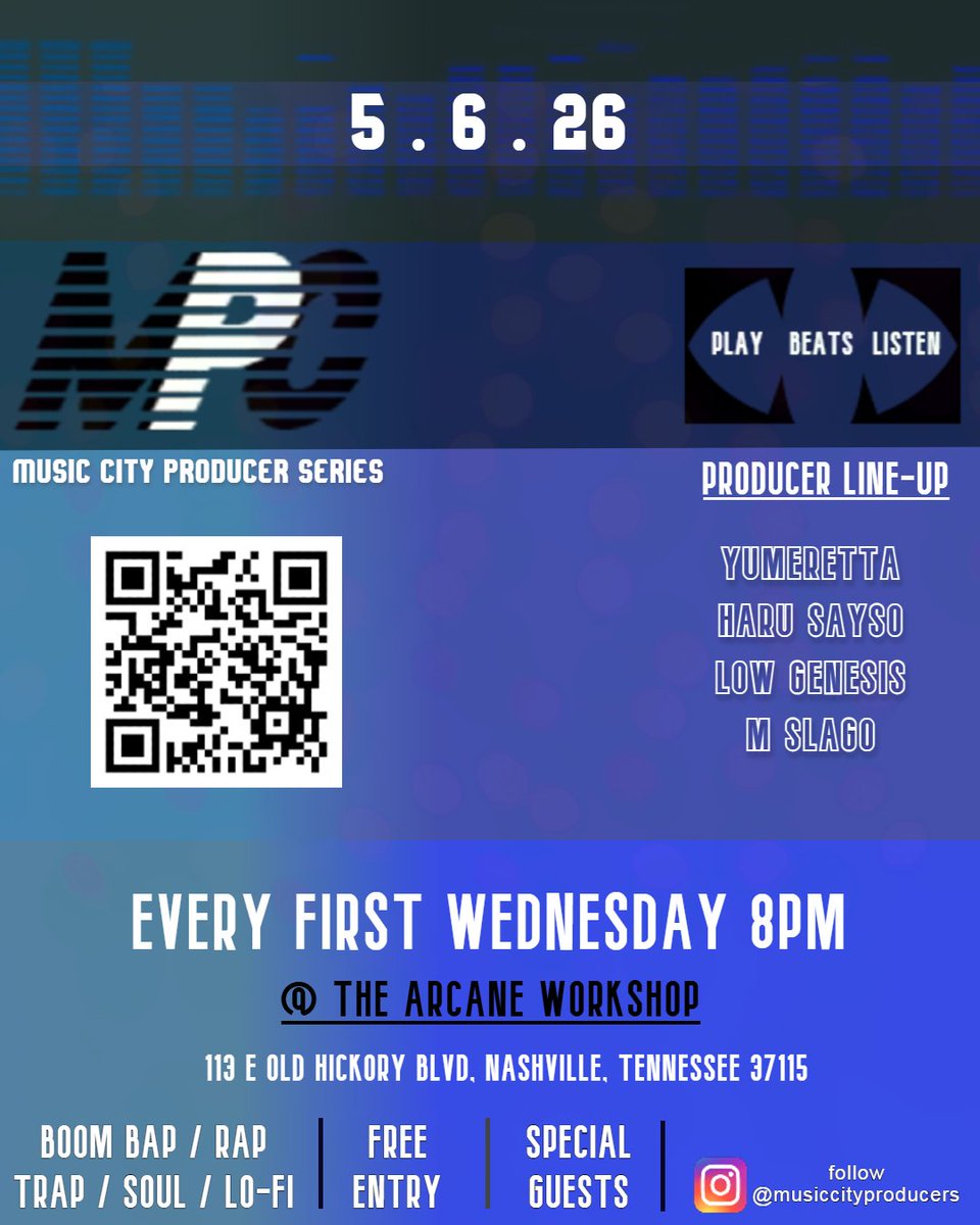 mpcseries615's tweet photo. You know what time it is! Come thru and get these beats @ArcaneShopTN tonight!

#musiccityproducerseries #nashville #hiphop #beatculture #hiphopculture https://t.co/1FUb9CMve9