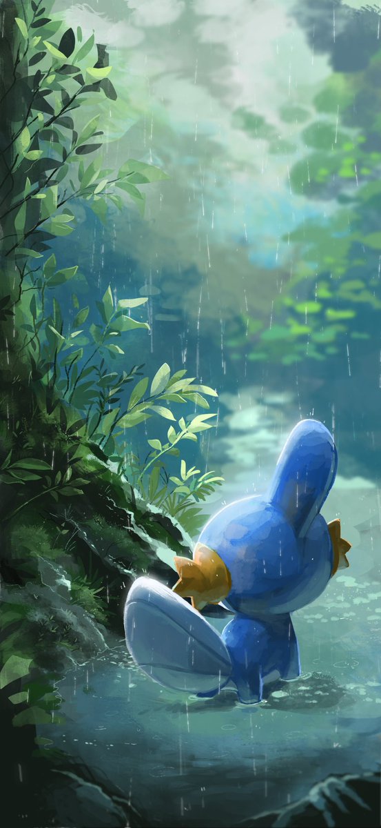 stormfulstuff's tweet photo. I’m hearing it’s national Mudkip day? Hell yeah, have a painting I did last year for a new phone wallpaper ☔️
#pokemonart #fanart #mudkip https://t.co/UYtSVkvIdg