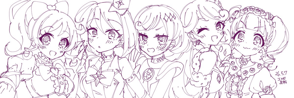 筆が乗ったのでリプ来てないキャラも描きました✏️楽しかった😊