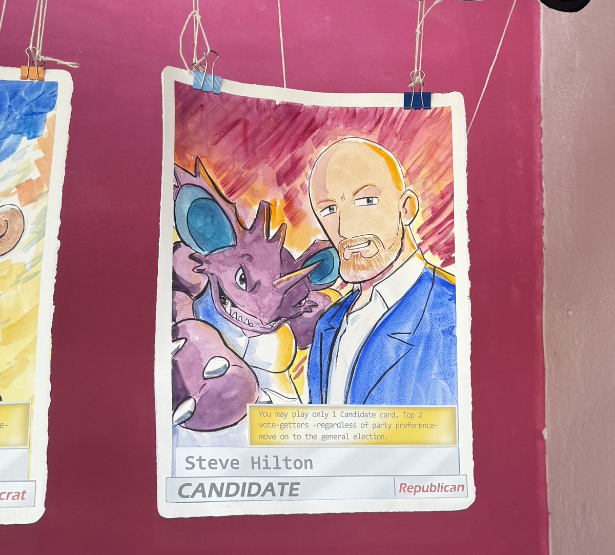 I love Little Tokyo because where the hell else are you going to see the California candidates for governor as hand painted as Pokémon trainer cards?