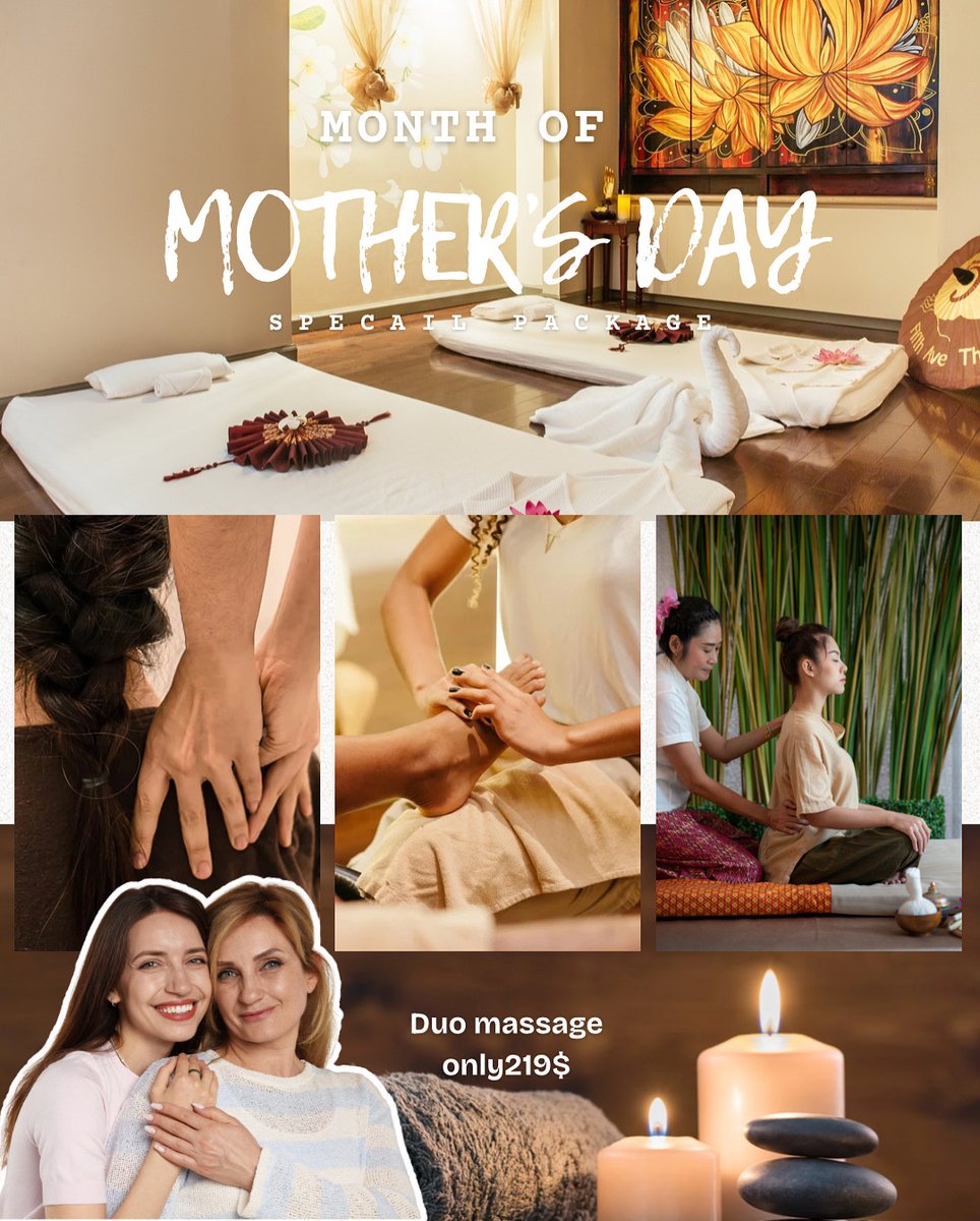 FThaispa's tweet photo. Celebrate Mom at Fifth Avenue Thai Spa ✨
Skip the flowers and gift an experience she’ll actually remember. We’ve curated special packages to help her feel her best:
• $219 | 60-Min Couple Massage
• $219 | 60-Min Massage + 60-Min Facial
• $185 | 90-Min Body Scrub https://t.co/sAq5JS1Gah