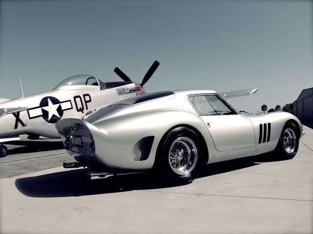 1962 #Ferrari 250 GTO and a P-51 #Mustang fighter-bomber