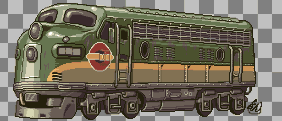 LucasoDelta's tweet photo. God I wanna replay New Vegas. 
anyways f7 on the colors of that one express train in New Vegas. https://t.co/rXeV3ybfG0
