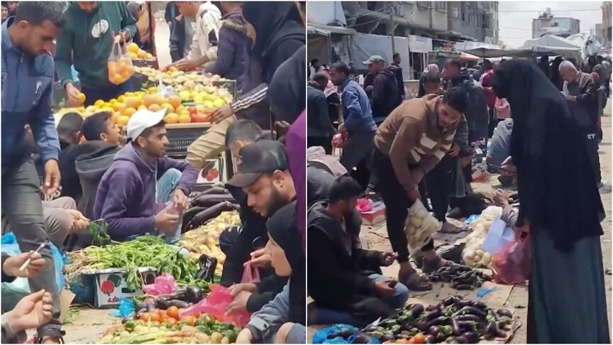 FokusKare's tweet photo. Gazze’de Halk Çürümüş Sebze ve Meyveye Mahkum

▪️ İsrail’in sınır kapılarındaki kısıtlamaları sürdürdüğü Gazze’de halk, günlerce bekletildiği için bozulmaya başlayan sebze ve meyveleri tüketmek zorunda kalıyor.

▪️ Pazarlarda satılan ürünlerin bir kısmının çürüdüğü, sineklerle kaplandığı ve filizlenmeye başladığı görülüyor.

▪️ Filistinli esnaf Mahmud Ebu Saade, sebzelerin sınır kapılarında haftalarca bekletildiğini belirterek, “Ürünler bize ulaştıktan bir gün sonra çürüyor” dedi.

▪️ Gazze’de fiyatların da katlandığı belirtilirken, domatesin kilosunun 1 şekelden 10 şekele çıktığı ifade edildi.

▪️ Bölgedeki işsizlik ve yıkım nedeniyle halkın alım gücünün tamamen çöktüğü belirtiliyor.

▪️ Filistinli Ayiş Subh, “İnsanlar pazara geliyor ama hiçbir şey satın alamıyor. Gelir yok, iş yok.” ifadelerini kullandı.

▪️ Gazze’deki hükümete göre İsrail, ateşkes anlaşmasında öngörülen günlük yardım kamyonu girişine izin vermiyor.

▪️ BM de İsrail’in kısıtlamaları nedeniyle Gazze’ye yeterli insani yardımın ulaştırılamadığı uyarısını sürdürüyor.