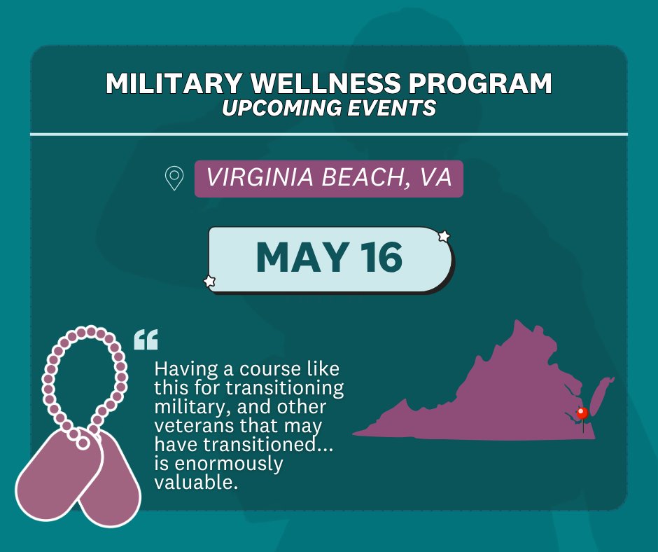 SAFEprojectUS's tweet photo. We’re heading to Hampton Roads for the Military Wellness Program! Ready to build coping skills to better support your loved ones, on and off duty? Join us! 

Learn more info by visiting: https://t.co/l2cErYjnbX https://t.co/0yp8f2mpit