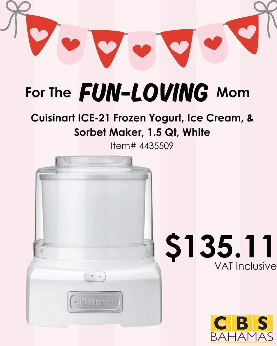 CBSBahamas's tweet photo. Celebrate Mom with gifts she’ll actually love 💕

From coffee makers to air fryers and everything in between, find the perfect Cuisinart pick for mom at CBS Bahamas! 🎁✨

Shop these favorites today! ✨

📝 Read our full Mother’s Day Gift Guide blog for even more gift inspiration: https://t.co/iEKBp4ypNo