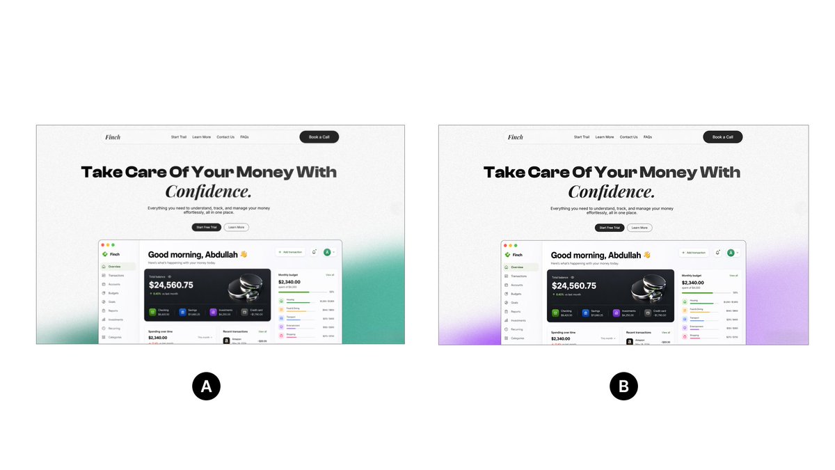 Post by Abdullah | Web Designer and Framer Developer on X: A or B?