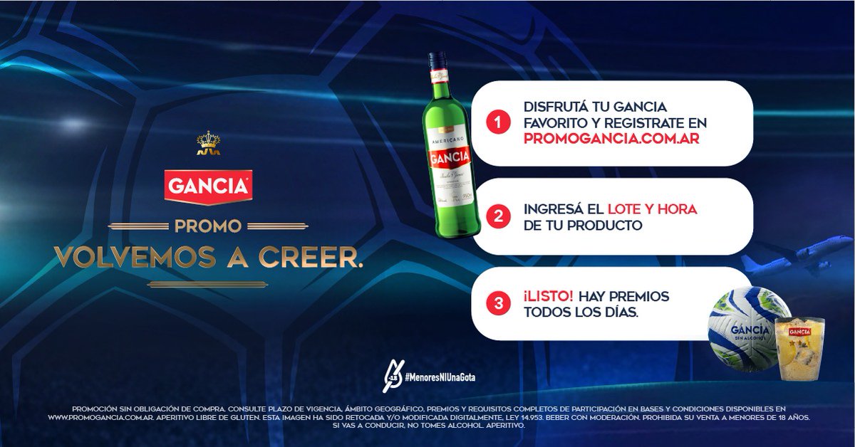 ganciasiempre's tweet photo. Dato importante de la promo de Gancia⚠️
TODOS los Gancia participan.
Sí, todos.
¡No te quedes afuera!