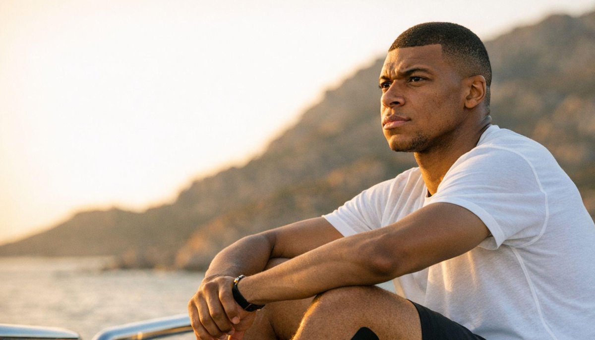 RMadridNN's tweet photo. Mbappé, duda para el Clásico por lesión, viajó a Cerdeña con permiso del club y una petición viral Mbappé out incendió el debate en el madridismo. ¿Llega al Barça vs Real? https://t.co/wPjQ9SuPci https://t.co/fpuFvmqelP