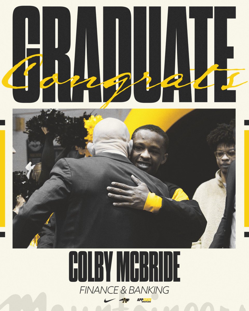 AppWrestling's tweet photo. Congrats to 2026 @appstate graduate Colby McBride 🎓

#ReAchTheSummit https://t.co/DVVjmkcJve