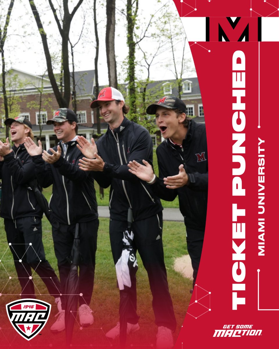 MACSports's tweet photo. TEXAS BOUND! 🔴⚪️

The RedHawks will begin NCAA postseason play at the Bryan (TX) Regional and will play at the Traditions Club on May 18-20.

@MiamiOH_Golf | @MiamiRedHawks | #MACtion https://t.co/mXqXdYiWEk