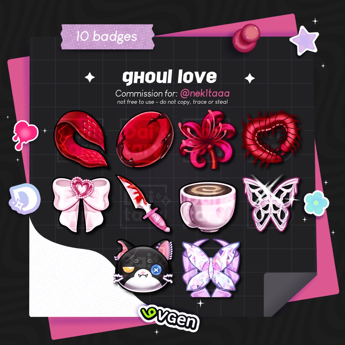 ₊˚⊹ᰔ Badges commissi♡n for:  TTV/KAyanamii 

- 𝙏𝙝𝙖𝙣𝙠 𝙮𝙤𝙪 𝙨𝙤 𝙢𝙪𝙘𝙝 ♡ #VGenComm

(I had forgotten to post the badges I had made 🫠)