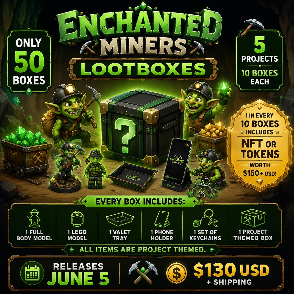 enchanted_nfts's tweet photo. Giveaway for 1 free custom lootbox worth $130 + USD 

To enter 🛑

1. Like, comment and RT

2. Tag 3 web 3 friends. 

3. Bookmark this post 

You have 72 hours. 

Coming june 5th 2026 https://t.co/Ih24wJr47y