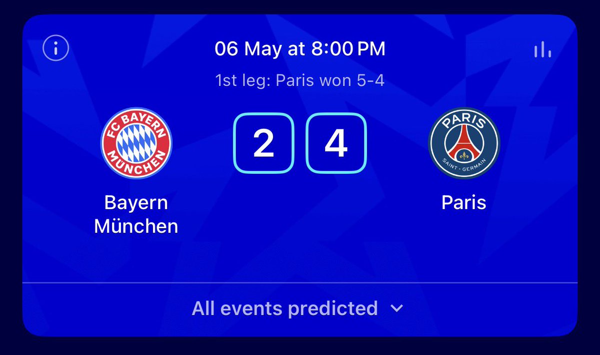 My score prediction for PSG Bayern Munich second leg #UCLFantasy #UCL