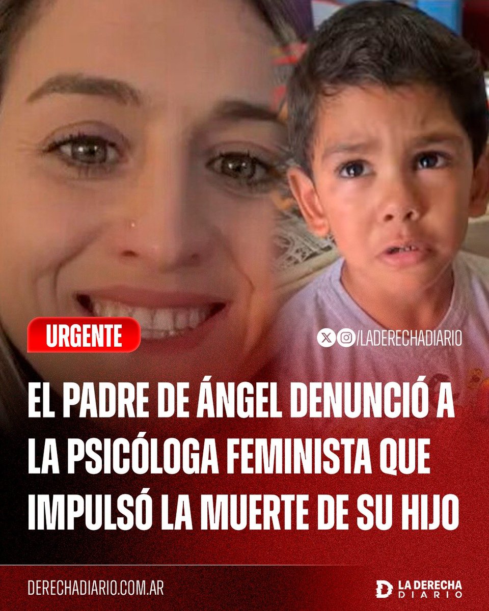 🚨🇦🇷 | TIENE QUE PAGAR: El padre de Ángel denunció a la psicóloga feminista Jennifer Grisel Leiva, quien recomendó al juez que ordenara la revinculación del niño de 4 años con su asesina, a pesar de que ya tenía antecedentes por violencia.

El padre de Ángel la acusa de