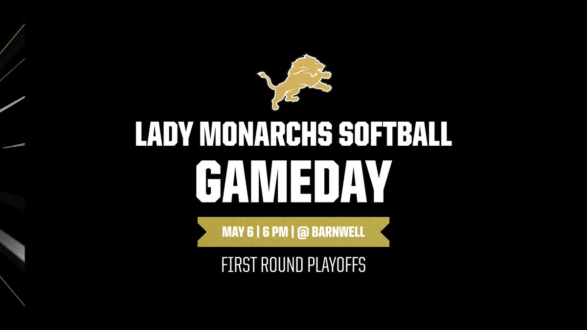 Manning_High_'s tweet photo. 🚨 GAMEDAY ALERT! 🚨 Lady Monarchs Softball is ready for First Round Playoffs! Join us MAY 6 at 6 PM as we head to Barnwell! Let's show our support and cheer on our athletes! #GoLadyMonarchs #MonarchPride https://t.co/Y2VH1872wA