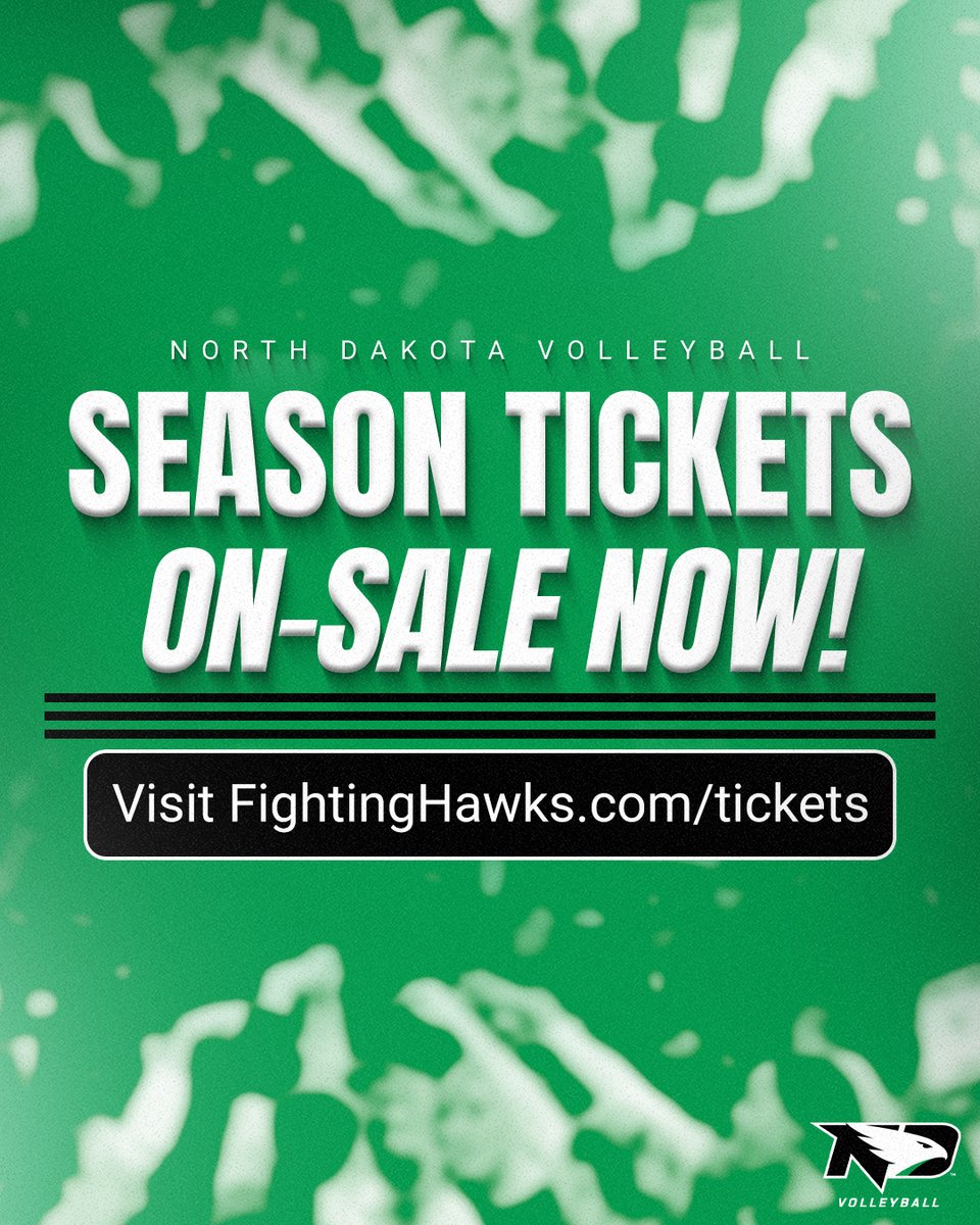 UNDvolleyball's tweet photo. New era. New energy. Same Fighting Hawks pride. Season tickets on sale now‼️ 

🎟️ https://t.co/p5MeDjpyoA

#UNDproud | #LGH https://t.co/fgsp3Q8yYT
