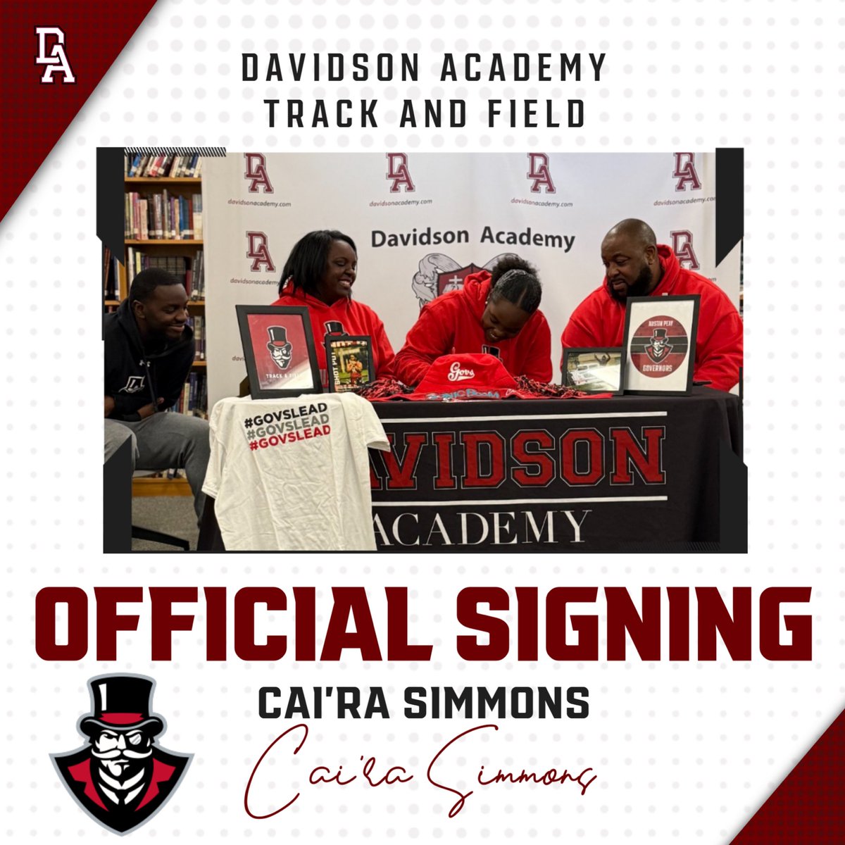 athletics_da's tweet photo. Congratulations to Cai’ra Simmons on signing her commitment to compete in track and field at Austin Peay State University!

#theDAway #trackandfield #commitment #austinpeay #davidsonacademy https://t.co/XCEeTXbjZj