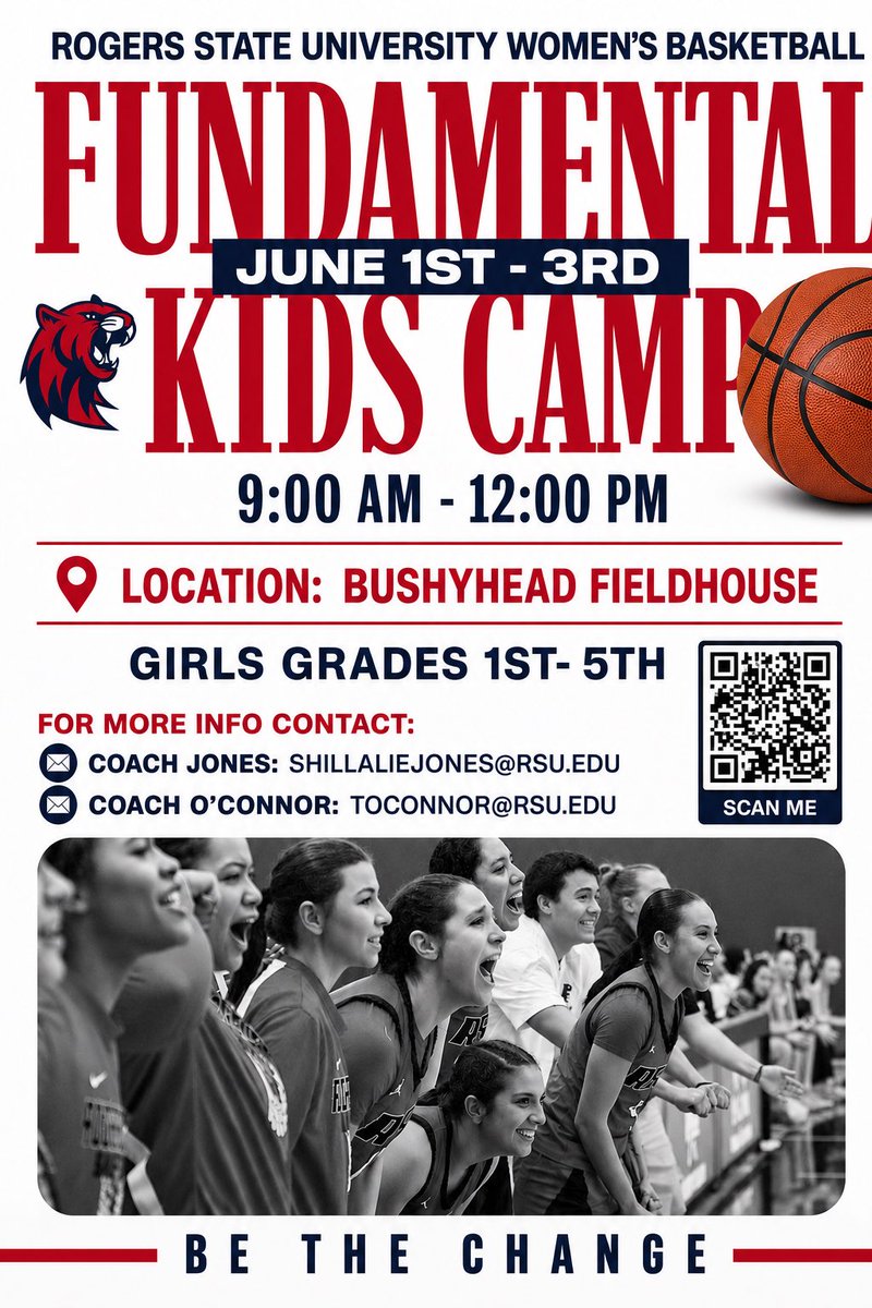rsuwbb's tweet photo. Under a month away from our Kids Fundamental Camp! Sign your Young ones up!
🏀 RSU WBB KIDS CAMP (1st-5th Grade Girls)
📅 June 1st - 3rd
⏰ 9AM–12PM
📍 Bushyhead Fieldhouse (Claremore,OK)
Register now ⬇️⬇️
https://t.co/vViRRxW4Wy
#JoinTheClimb #BeTheChange #HillcatNation https://t.co/X4uy2qyU1h