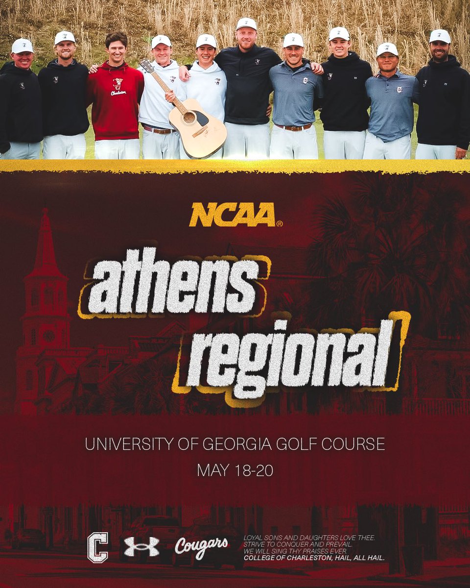 CofCMensGolf's tweet photo. Postseason play in Athens 🔜

#TheCollege 🌴⛳️ https://t.co/aBrmxsEKIr