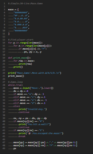 TsuiAllen's tweet photo. Rather than tweeting into the void, using my time this Wednesday evening to be ready for my Y8 classes to show them Python programs which have for and while loops. Pretty impressed with these ideas although the maze game idea is a bit strange... https://t.co/mLJMVqFJbZ