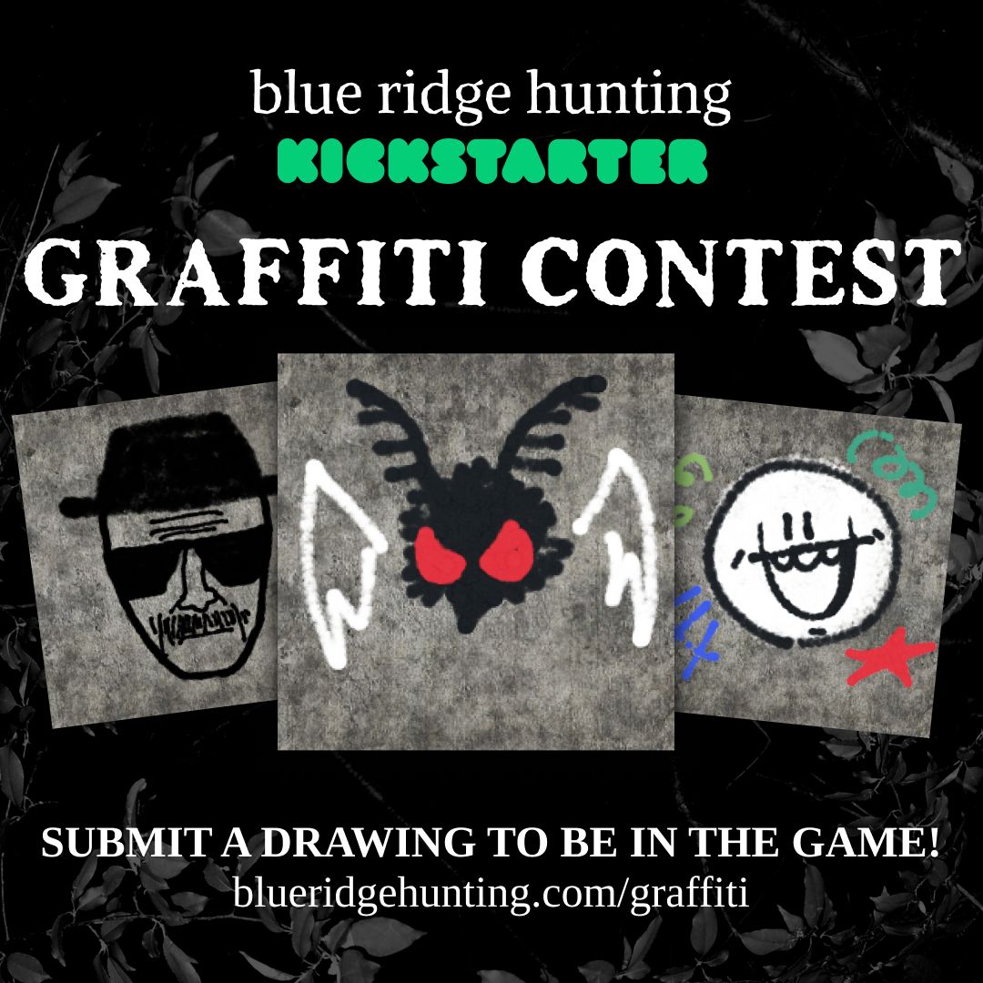 blueridgehuntng's tweet photo. blue ridge hunting needs lots of graffiti - so we need YOUR help!

while our kickstarter is live, you can submit and vote on designs - the top voted will be added in-game. voting begins tomorrow ⬇️ 

https://t.co/QdZGa6bLgx https://t.co/SBQh9TqQd3