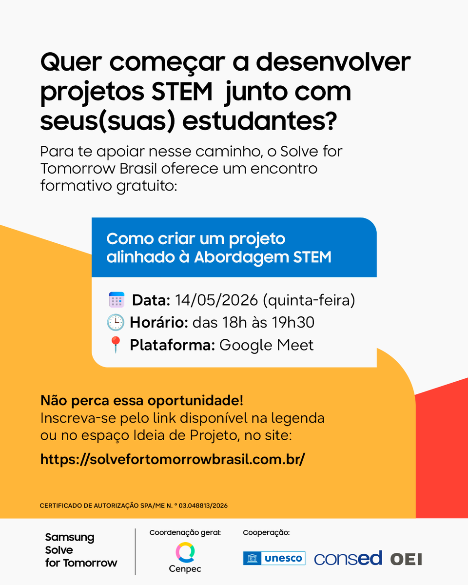 cenpec's tweet photo. Como transformar uma inquietação da turma em investigação? 🔬

A metodologia STEM apoia professores(as) e estudantes na construção de projetos mais conectados com a realidade. 📚

Acesse o link e se inscreva para saber mais:  👉🏽 https://t.co/wuKteh98Qw https://t.co/Rq44vfwbGJ