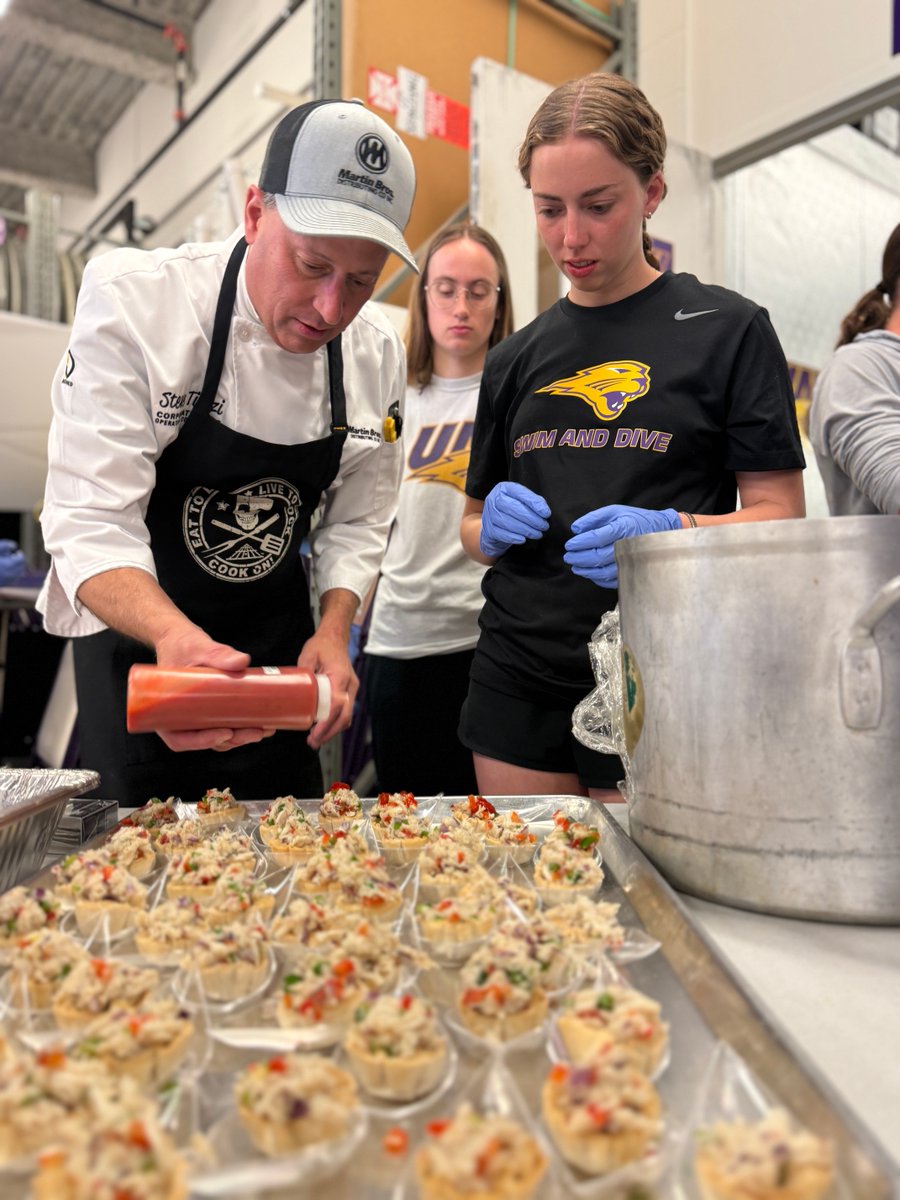 martinbrosdist's tweet photo. From purple‑tie vibes to plates that ate — our Chef Steve Tiezzi got a huge boost from @uniswimdive at Rally in the Valley. The community showed up for @uniathletics &amp; student‑athlete scholarships through @UNIEverLoyal.

#HereComesMartin  |  #EverLoyal https://t.co/6FsjYFG5ss