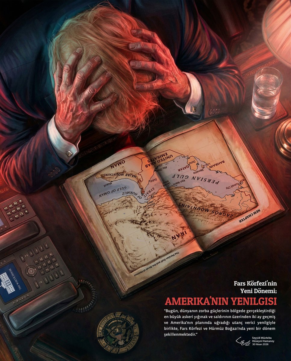 tr_MHamaney's tweet image. “Bugün, dünyanın zorba güçlerinin bölgede gerçekleştirdiği en büyük askeri yığınak ve saldırının üzerinden iki ay geçmiş ve Amerika’nın planında uğradığı utanç verici yenilgiyle birlikte, Fars Körfezi ve Hürmüz Boğazı’nda yeni bir dönem şekillenmektedir.”

#Hamaney #Fars_Körfezi