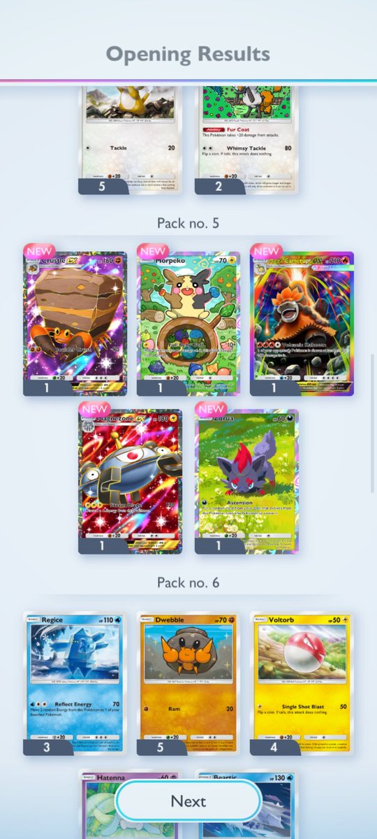 craigeh's tweet photo. Opened a 10 and got a god pack. #PokemonTCGPocket https://t.co/V9PpMBbprj