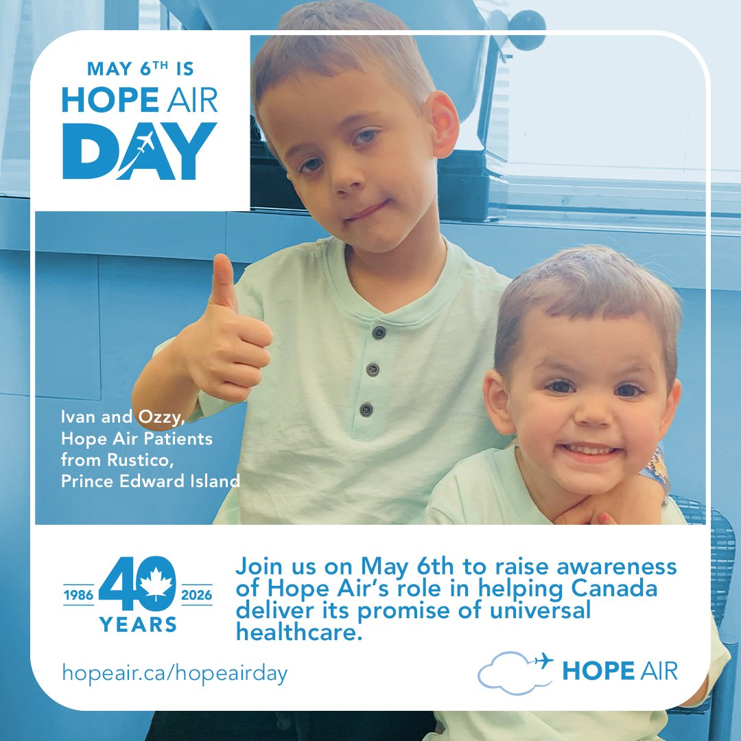 CityOfTimmins's tweet photo. Today is Hope Air Day. @HopeAir is celebrating 40 years of providing free travel arrangements for patients living in rural and remote communities who must travel far from home for specialized healthcare ... including families here in #Timmins

“𝘏𝘢𝘷𝘪𝘯𝘨 𝘩𝘢𝘥 𝘰𝘶𝘳 𝘨𝘳𝘢𝘯𝘥𝘴𝘰𝘯 𝘧𝘭𝘰𝘸𝘯 𝘣𝘺 𝘏𝘰𝘱𝘦 𝘈𝘪𝘳 𝘮𝘶𝘭𝘵𝘪𝘱𝘭𝘦 𝘵𝘪𝘮𝘦𝘴, 𝘰𝘶𝘳 𝘧𝘢𝘮𝘪𝘭𝘺 𝘴𝘪𝘯𝘤𝘦𝘳𝘦𝘭𝘺 𝘷𝘢𝘭𝘶𝘦𝘴 𝘵𝘩𝘦 𝘰𝘯𝘨𝘰𝘪𝘯𝘨 𝘤𝘰𝘮𝘱𝘢𝘴𝘴𝘪𝘰𝘯, 𝘤𝘢𝘳𝘦, 𝘢𝘯𝘥 𝘴𝘶𝘱𝘱𝘰𝘳𝘵 𝘵𝘩𝘦𝘺 𝘱𝘳𝘰𝘷𝘪𝘥𝘦 𝘵𝘰 𝘧𝘢𝘮𝘪𝘭𝘪𝘦𝘴 𝘧𝘢𝘤𝘪𝘯𝘨 𝘮𝘦𝘥𝘪𝘤𝘢𝘭 𝘤𝘳𝘪𝘴𝘦𝘴.” 𝘛𝘪𝘮𝘮𝘪𝘯𝘴 𝘙𝘦𝘴𝘪𝘥𝘦𝘯𝘵

Learn more: https://t.co/FKhEWLl1yC

#HopeAirDay #HopeAir