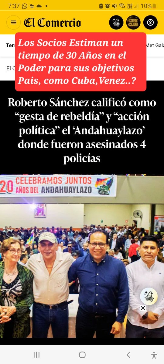 EmperatrizGut20's tweet photo. @juliocmerino Sanchez = MOVADEF califica el andahuaylazo de su Socio Antauro , como “Gesto de Rebeldía” y “Acción Política”..Policías que mueran ¿en su gobierno? Por: Criminales que necesitan alimentarse, Movilizaciones Sindicales…etc ¿Serán considerados, como gesto de Rebeldía?.💣¡Nunca Más! https://t.co/FS1up1qEol
