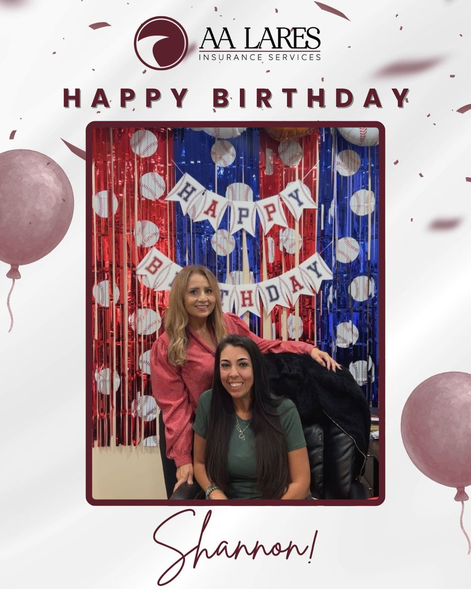 LaresInsurance's tweet photo. AALI Family, please join us in celebrating Shannon today. Happy Birthday, Shannon! 🎉

#AALI #LaresInsurance #LaresGoesLocal #OrangeCounty #HappyBirthday #InsuranceAgent #TeamAALI https://t.co/nrl7Ix1hff