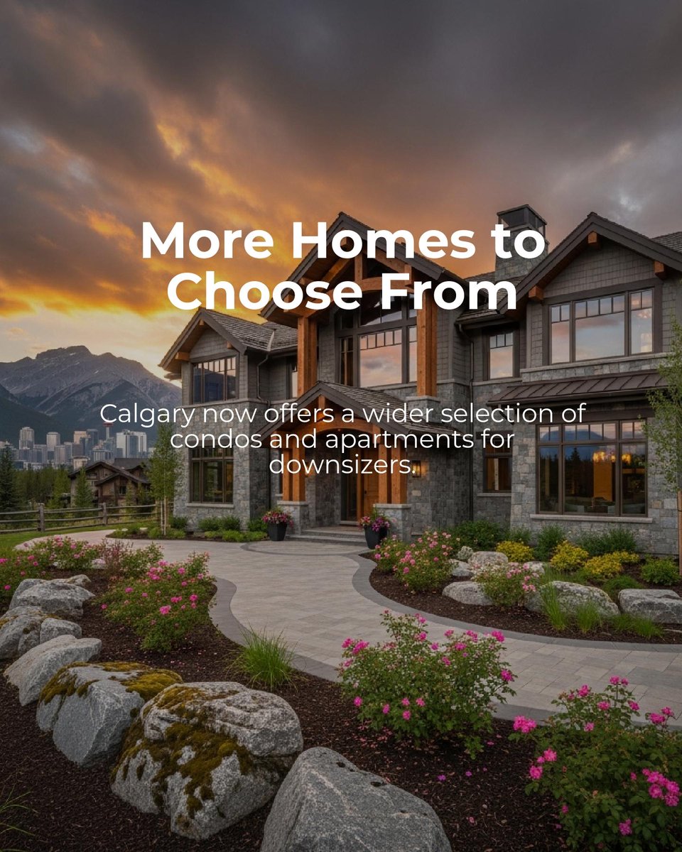 RobynMoser's tweet photo. Calgary downsizers now have the upper hand, expanded condo and apartment choices mean more power to find the right fit with less competition.

Would you go for a low-maintenance lifestyle right now? https://t.co/yYDAODyfuz