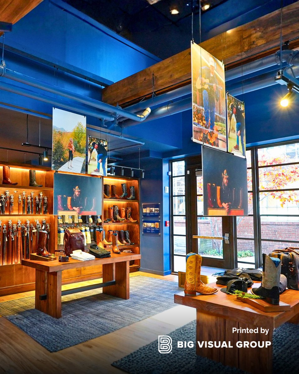 Interior display graphics help showcase products and create visual interest throughout a space. Hanging and wall-mounted elements are used to add structure and highlight key areas.

Learn More: bigvisualgroup.com/products/corpo…

#InteriorGraphics #RetailDesign #DisplayGraphics #Signage