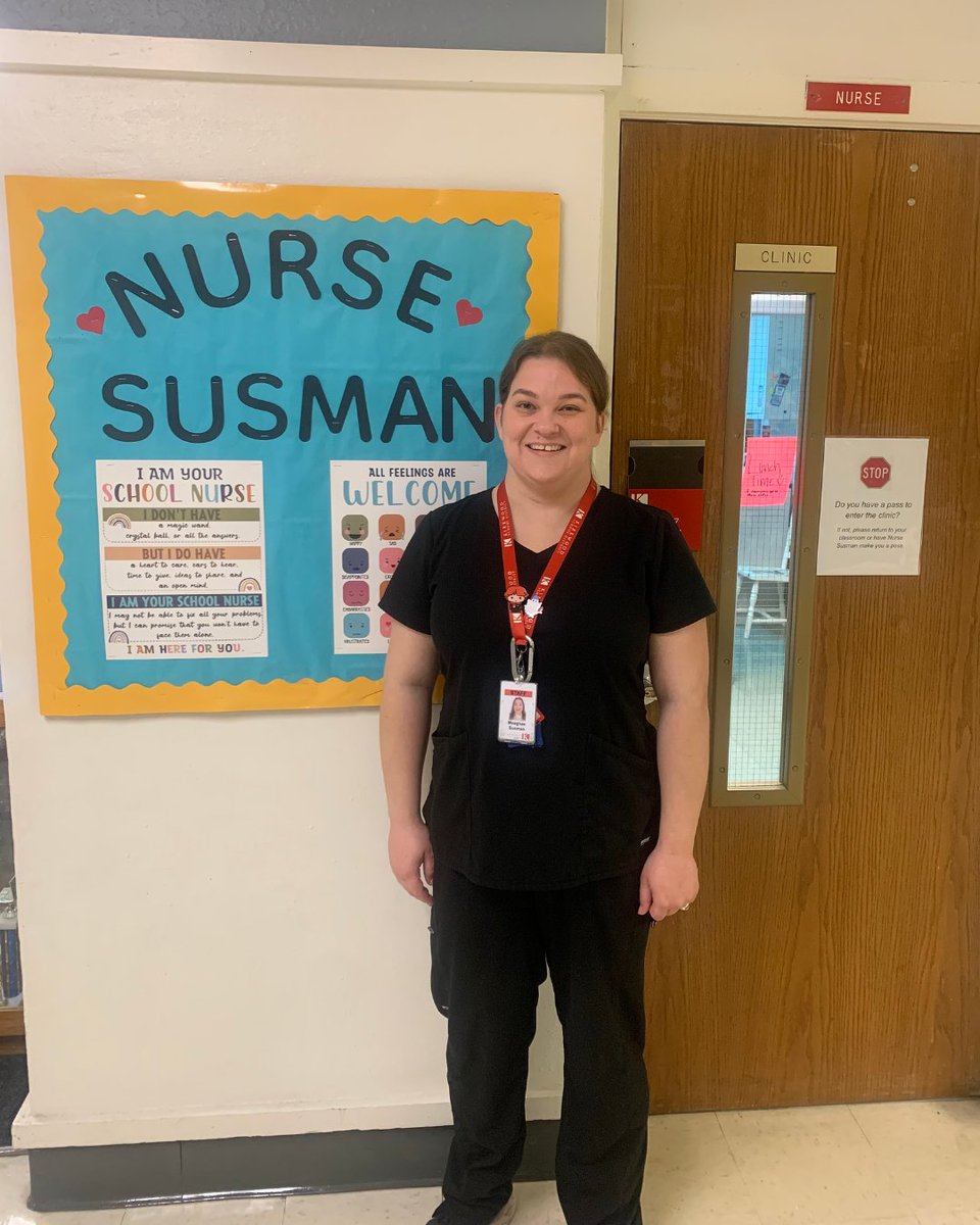 NipherMiddle's tweet photo. Today is National School Nurses Day! Today and every day, we want to thank our amazing medical professionals who help keep our students and staff healthy. Thank you to our very own, Nurse Meaghan, and a special shout out to Nurse Dena and all of our amazing KSD nurses! https://t.co/JgPebkykFq