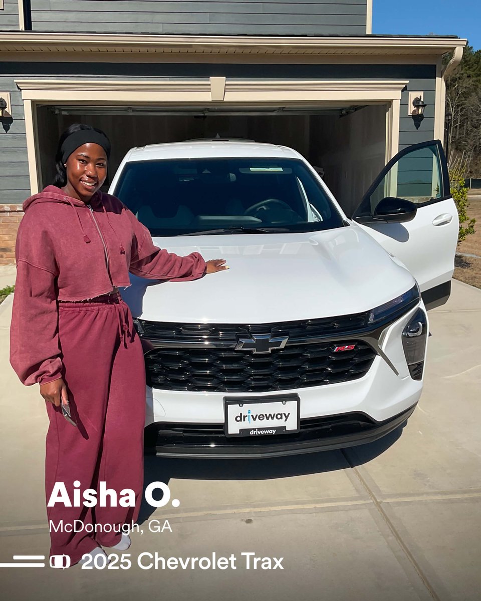 DrivewayHQ's tweet photo. Aisha's driveway got a glow-up when we delivered her new Chevy. Enjoy! #AutoDoneEasy https://t.co/Upeo0LXNht