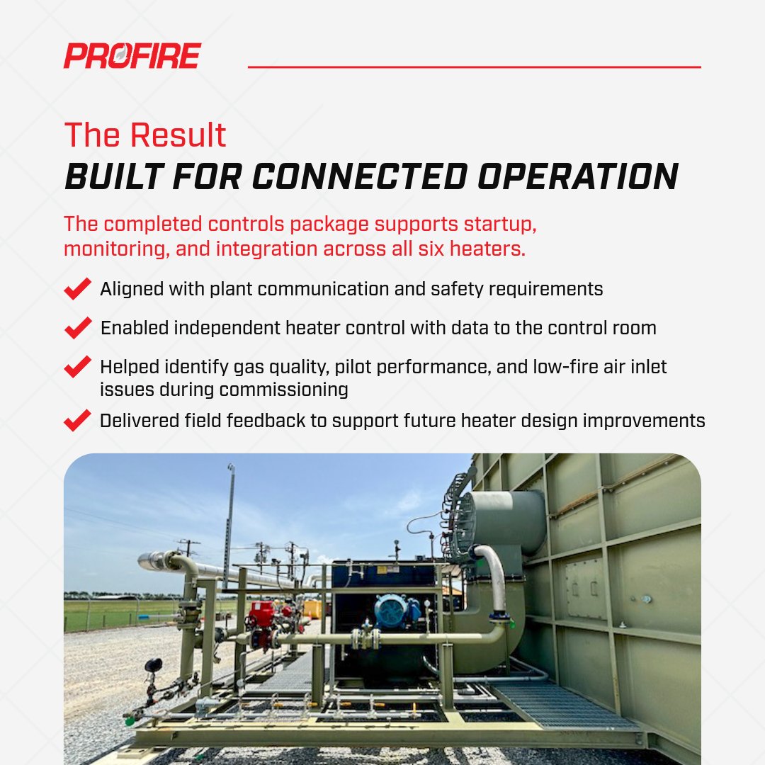 ProfireNews's tweet photo. Is your plant expansion set up for success?

Momentum Midstream expanded its Gas Treating Facility by adding six 60 MMBTU hot oil heaters supported by 6 x PF3100s, plant integration, and commissioning support. See how the six-heater project came together: https://t.co/EdGghaDWVN https://t.co/XKyr78WHOS