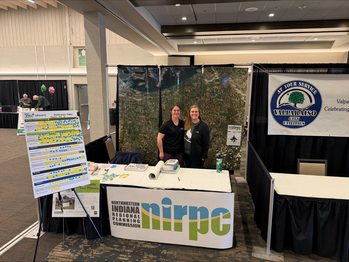 NIRPC's tweet photo. This summer, NIRPC staff will be in attendance at several events throughout Lake, Porter and La Porte counties to gauge public feedback on the update to our NWI 2050+ planning document. We kicked off our outreach at the recent Porter County Earth Day event on April 18th. https://t.co/3CmdW7rIoP