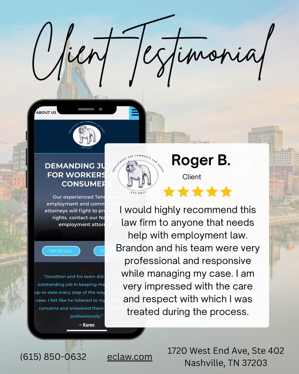 eclawfirm's tweet photo. Thank you for taking the time to write us a review and for your recommendation. We always appreciate client feedback! ✨ https://t.co/wUsROYLzsc