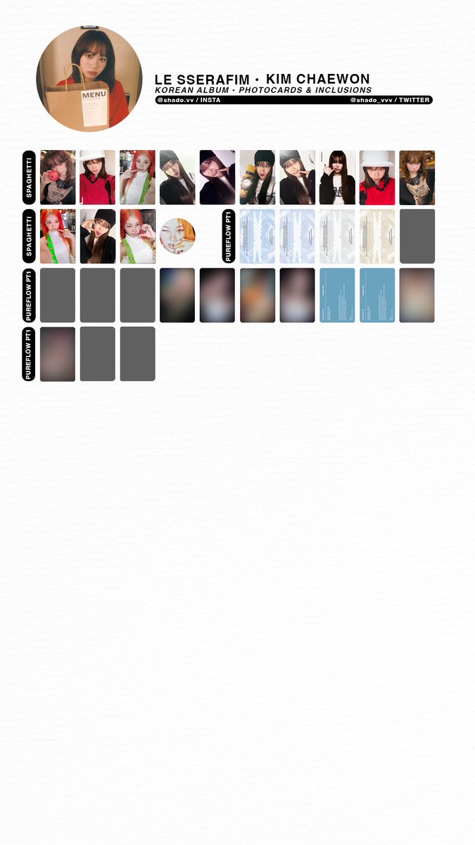 060526 - LE SSERAFIM - MEMBER ALBUM PHOTOCARD TEMPLATES - Chaewon