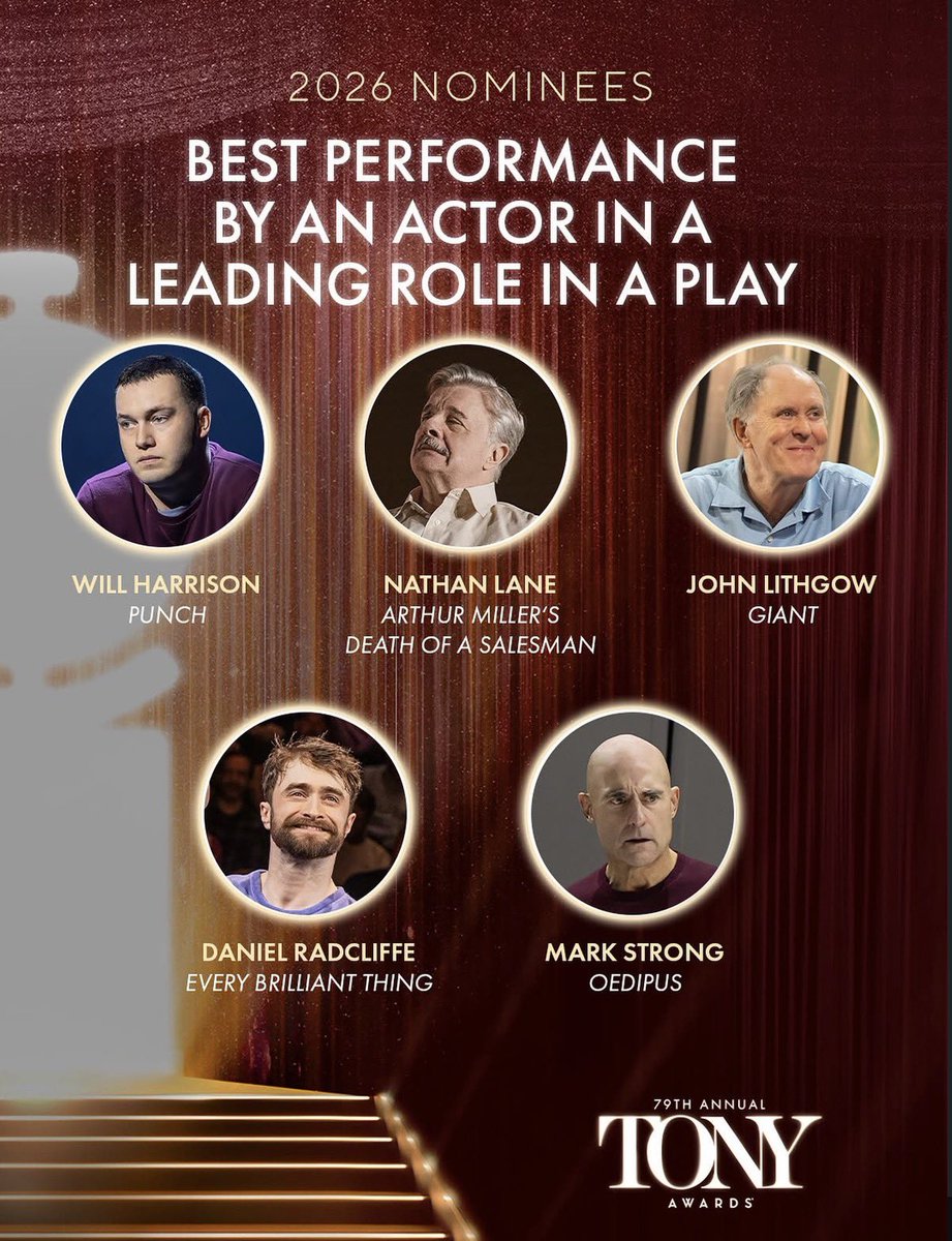 FrontRowPhyllis's tweet photo. Nominations are in for
The 2026 Tony Awards
Hosted by Pink
On Sunday June 7th.
Full list available @thetonyawards. https://t.co/CWLi55u5PW