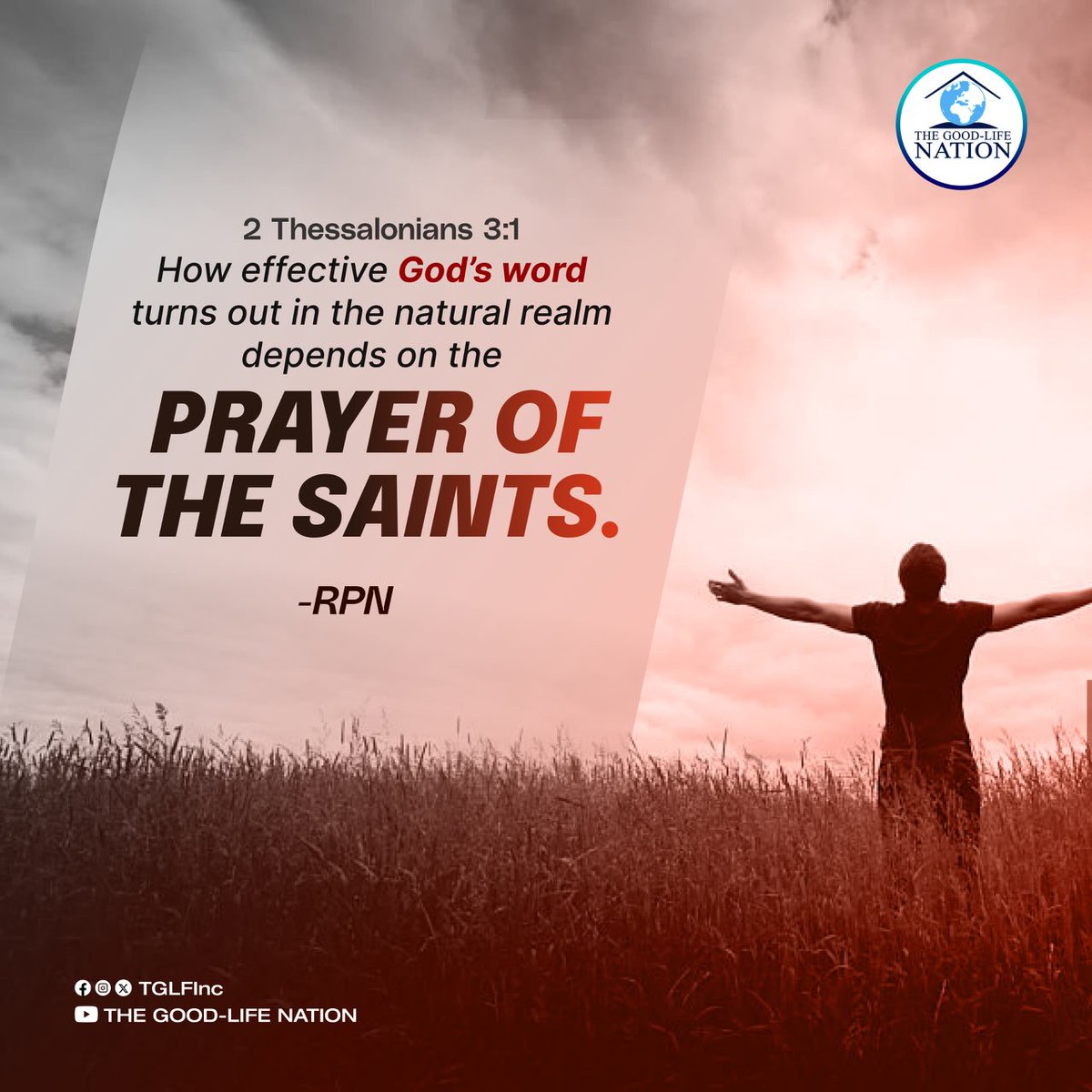 How effective God's word turns out in the natural realm depends on the prayer of the saints. -RPN 

#RPN 

#APeopleCome