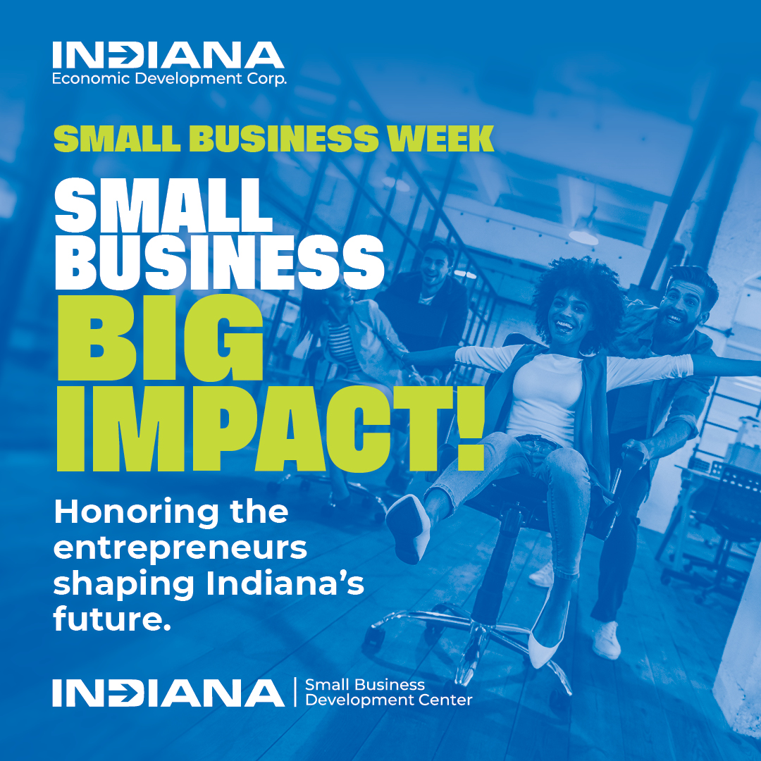 Indiana_EDC's tweet photo. Happy Small Business Week, Indiana! All week long, we are celebrating the nearly 600,000 small businesses employing more than 1.2 million Hoosiers across the state.

What's your favorite Indiana small business and why? https://t.co/a3HgAtr2Ms